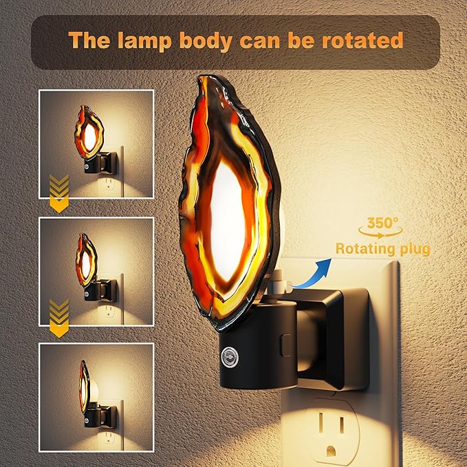 JandCase Night Lights Plug into Wall: Agate Night Light, Dimmable Night Light - Image 5