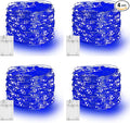 Dazzle Bright Fairy Lights Battery Operated, 4 Pack Total 80FT 240LED Silver by DazzleBright