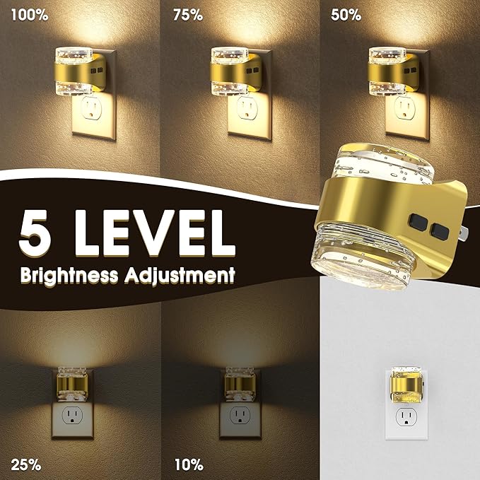 Briignite LED Night Light Plug into Wall, Dimmable Night Light - Image 2