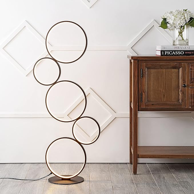 JONATHAN Y JYL7103A Pluto Stacked Circles 45" 5-Light Contemporary Modern - Image 6