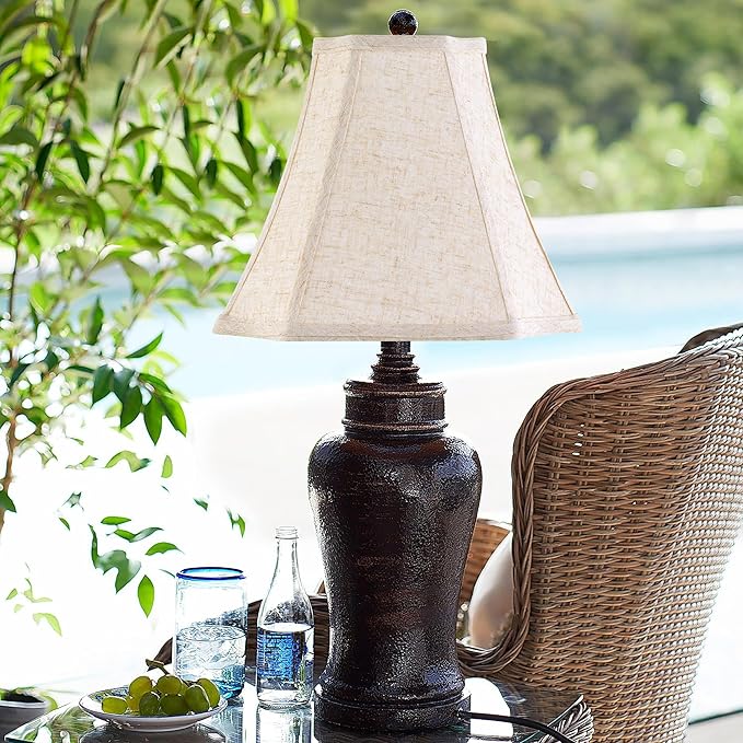 GO&SO Set of 2 Medium Lamp Shades Beige Oatmeal, Square Cut Comer Lamoshade - Image 9