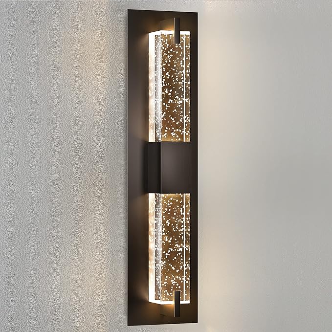 WOSHITU LED Wall Sconce Light: 19 Inch Black Modern Sconces Wall Lighting 3000K by WOSHITU