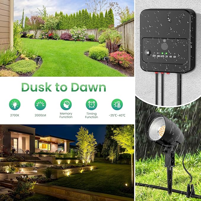 ZZXX 20W Low Voltage Landscape Lights Garden Pathway Lights Super Warm White - Image 4