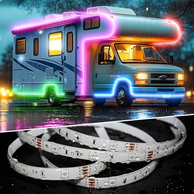 RV Awning LED Light Strip, 12V RGB Waterproof Underglow Led Light kit, Camper - Image 3