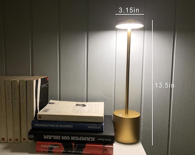 Cordless Table Lamp, Rechargeable LED Battery 6000mAh Metal USB Portable - Image 4