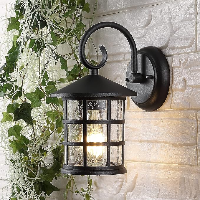 JONATHAN Y JYL7609A-SET2 Cadiz 6" 1-Light Iron/Seeded Glass Cottage Rustic - Image 2